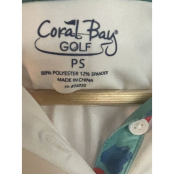 Coral Bay Womens Golf Tank Size Petite Small White With Polka Dot Pattern UPF50 - Picture 3 of 4